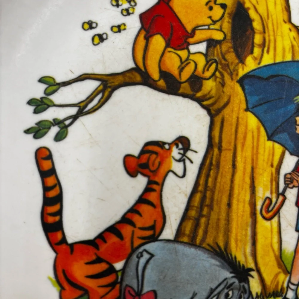 Vintage Walt‎ Disney Winnie the Pooh Plate Tigger Eeyore Christopher Robin 7”